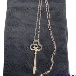 Sterling Silver 925 Key Necklace 16” Length